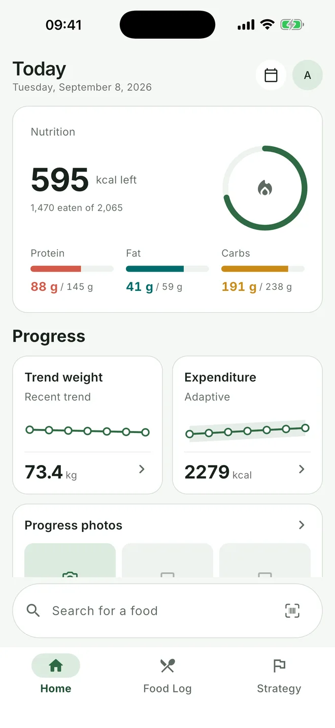 Daily calories and macros in BoraFit